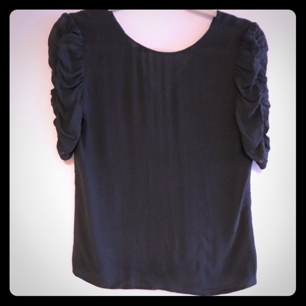 Theory grey silk shirt Sz p